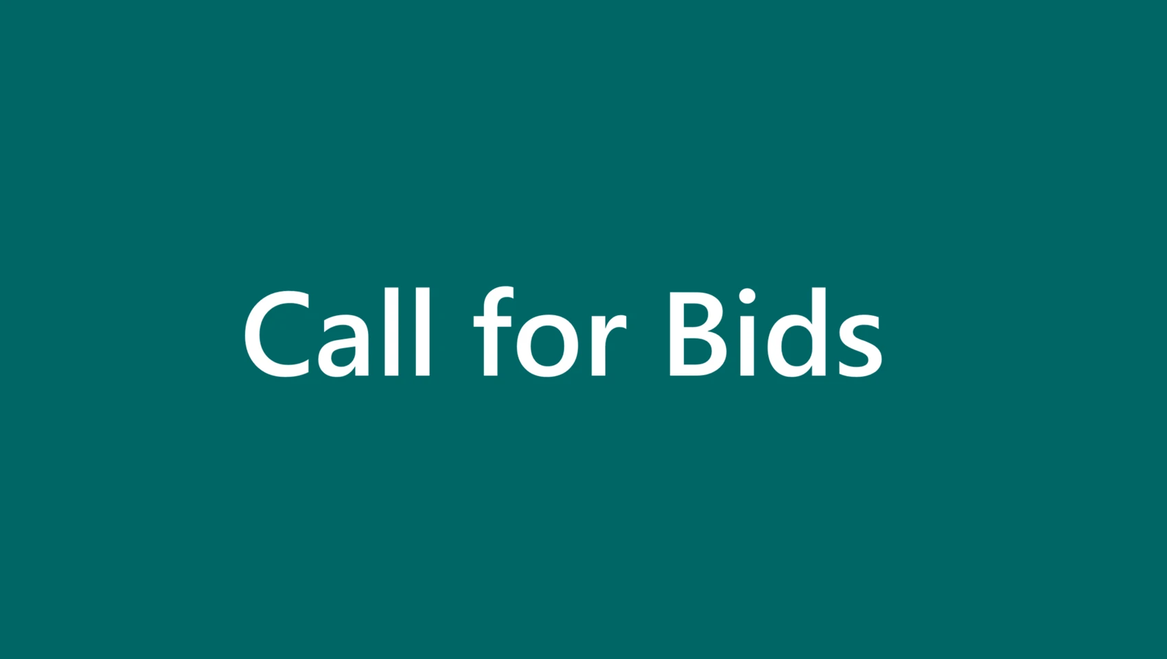 Invitation for Bids